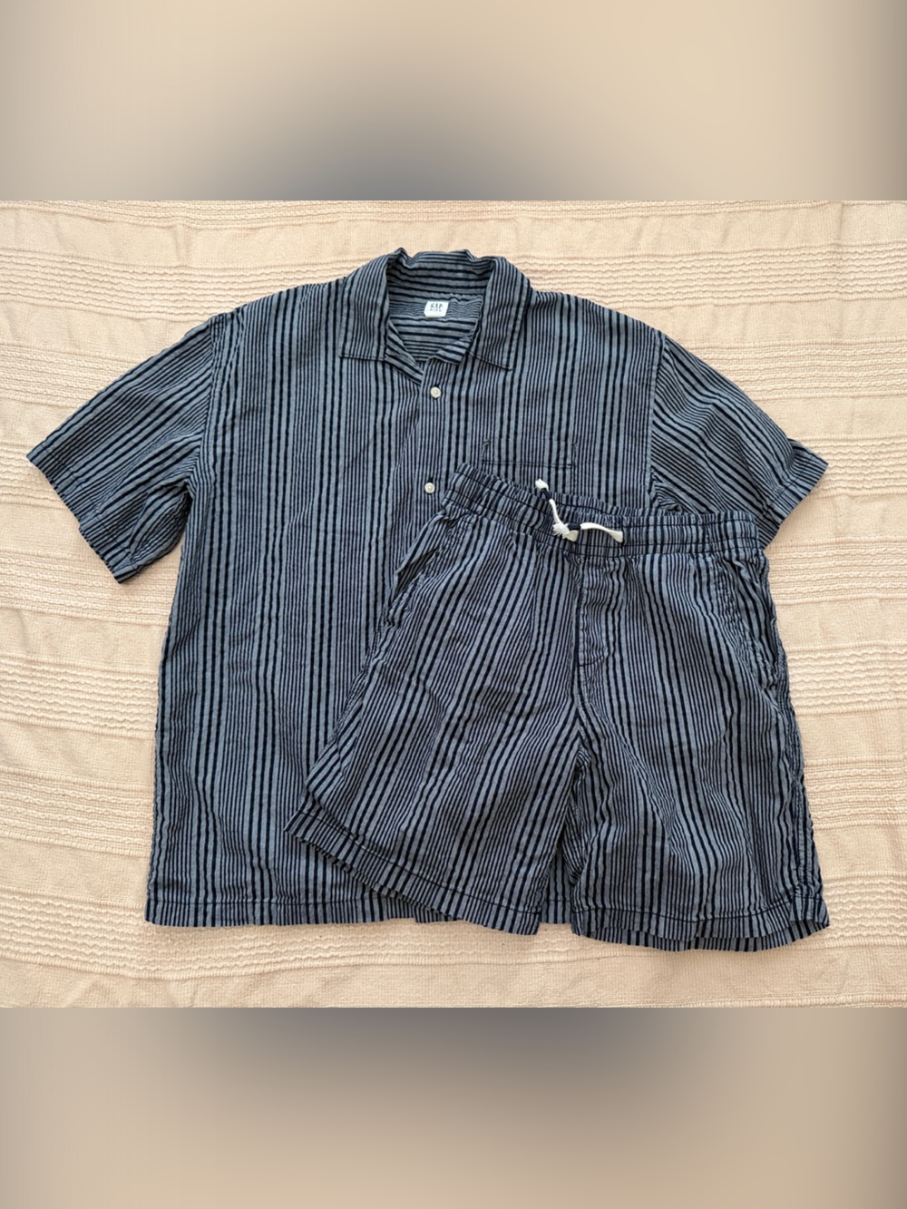 GAP Factory Navy and White Striped Kids Shorts Set